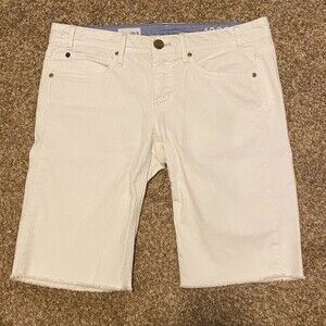 Gap 1969 Cotton Raw Edge Bermuda White Womens Shorts Size 28/6